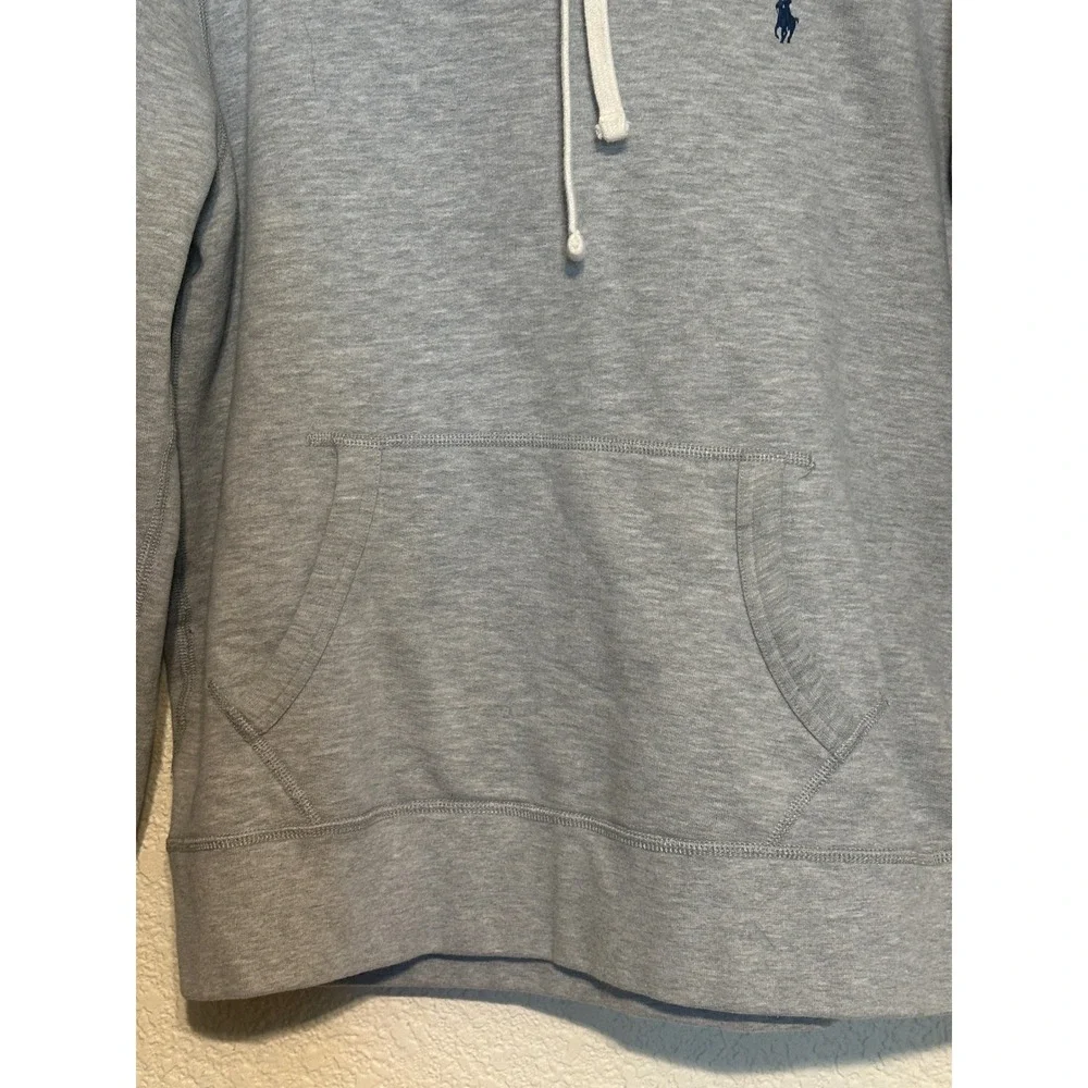 Polo Ralph Lauren Mens L Gray Pullover Hoodie Sweatshirt Logo Preppy college